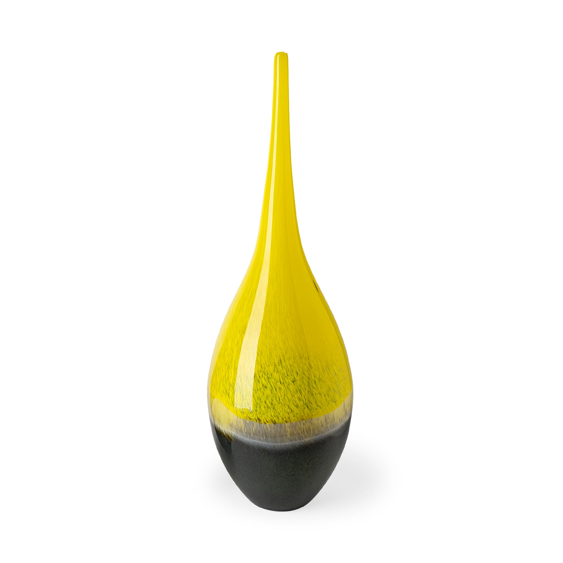 Jasse Large Yellow/Gray Ombre Glass Vase - Central Designs