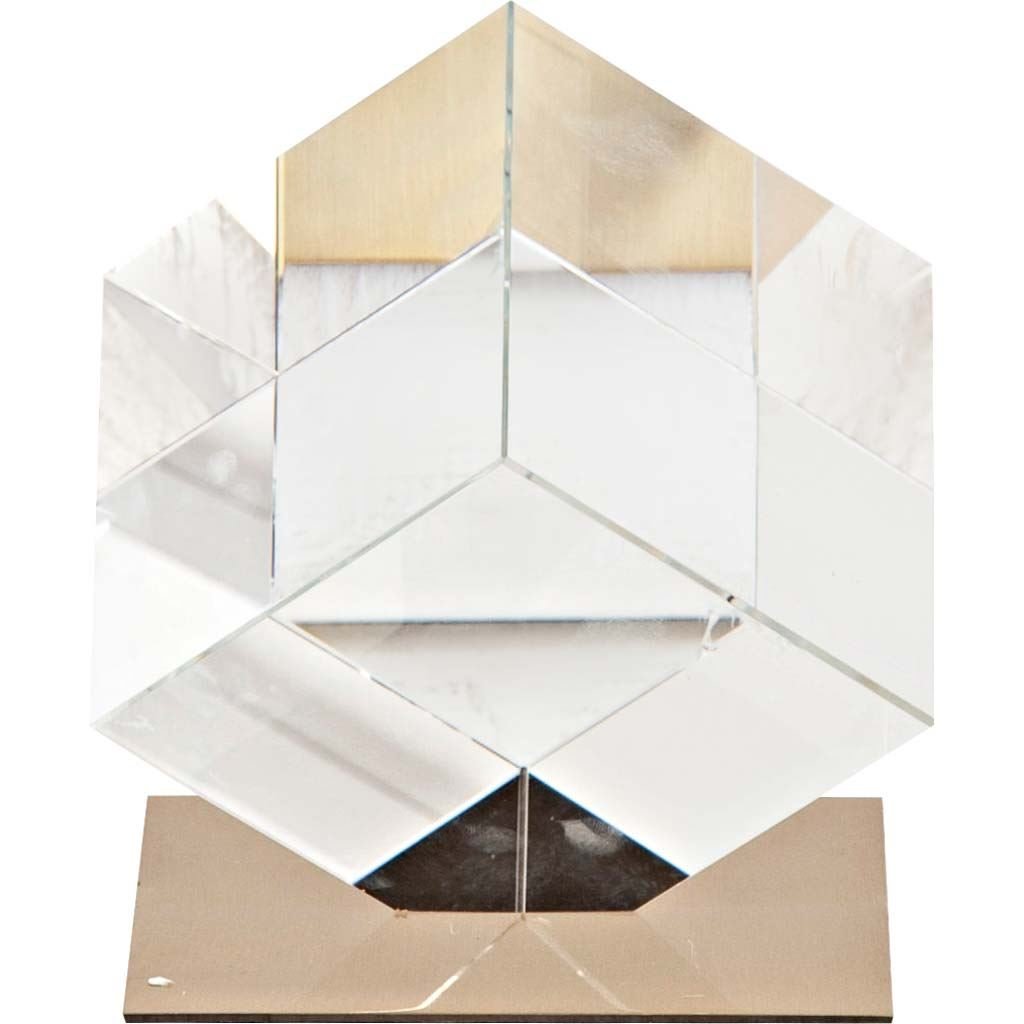 Lareina II Large 5L x 5W Clear Glass Cube - Central Designs