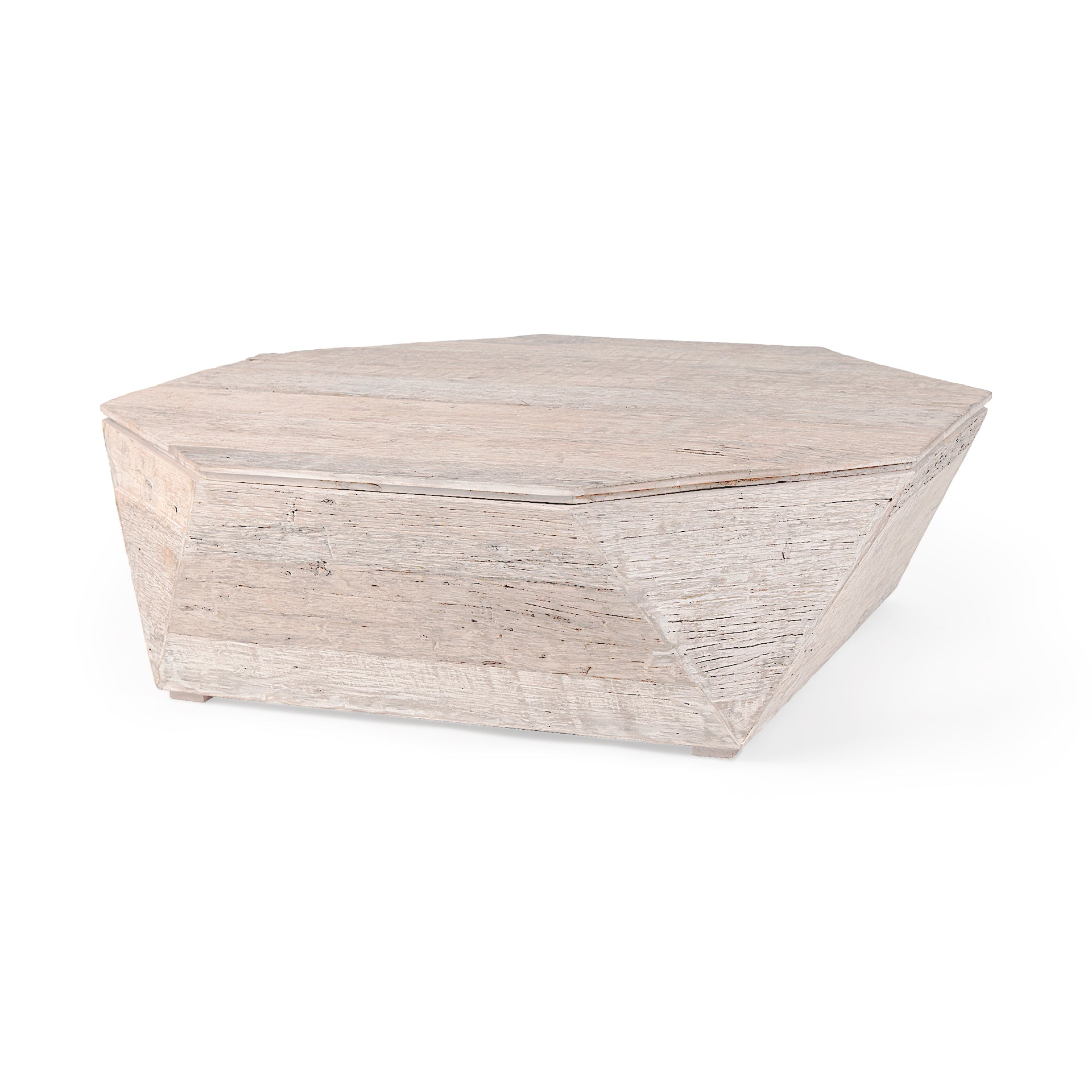 Esagono Octagonal Reclaimed Wood Coffee Table w/ Storage - Central Designs