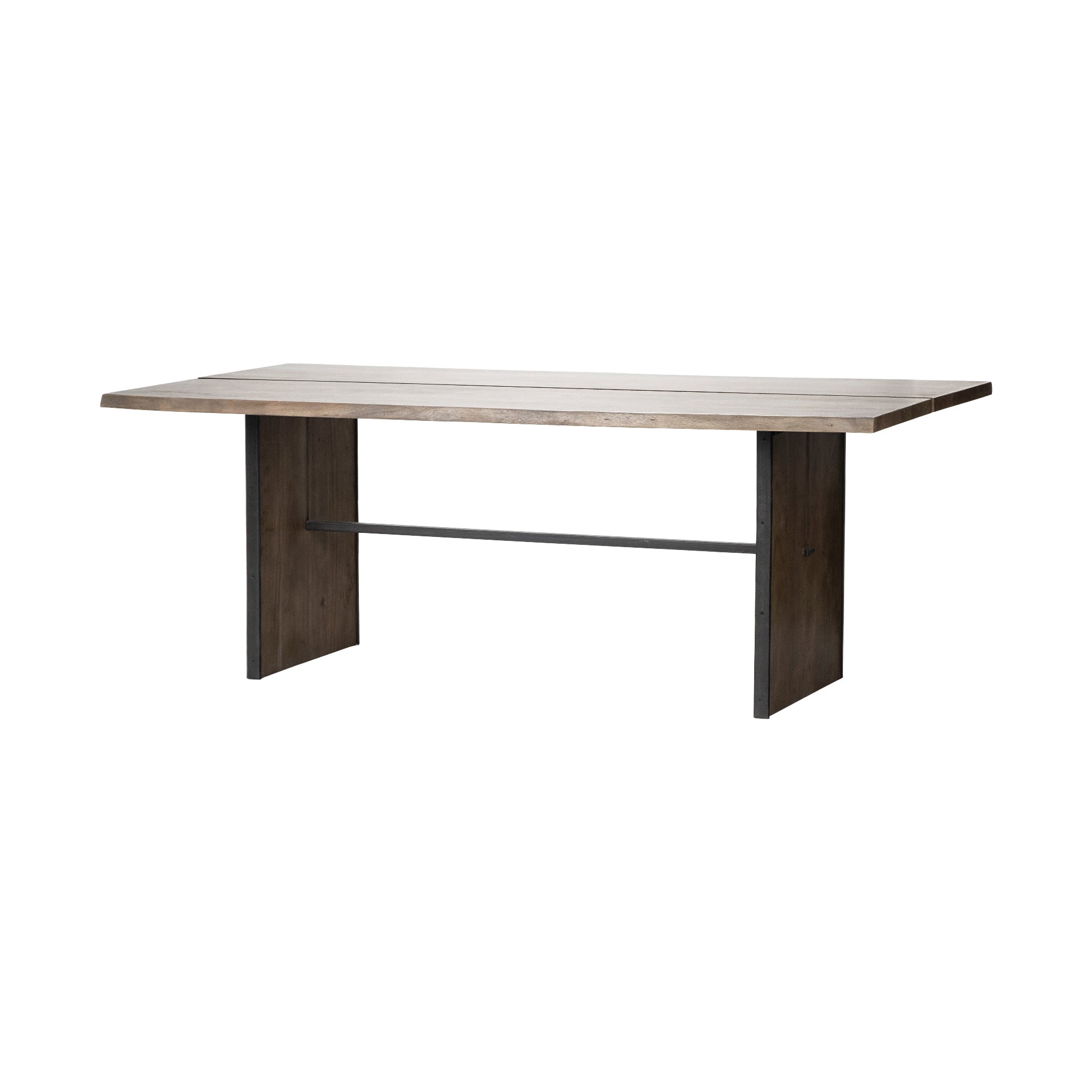Ledger III 84x38 Brown Solid Wood Top & Base Dining Table - Central Designs