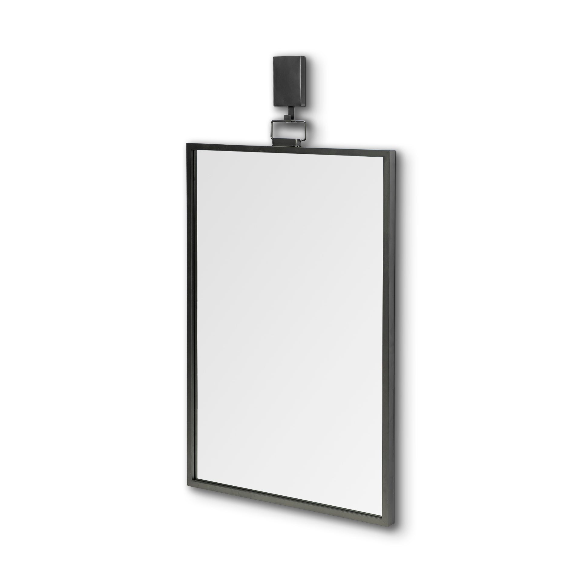 Grimm 24x43 Rectangular Gray Metal Frame Mirror - Central Designs