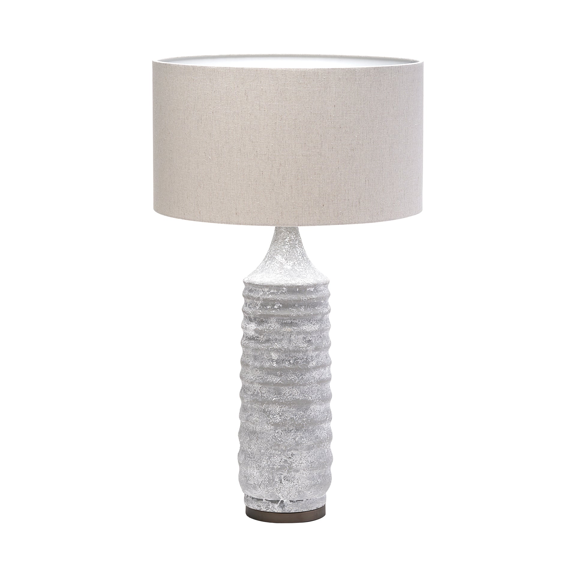 Harlan (30.5"H) Beige - Toned Fabric Shade Gray Concrete Base Table Lamp - Central Designs