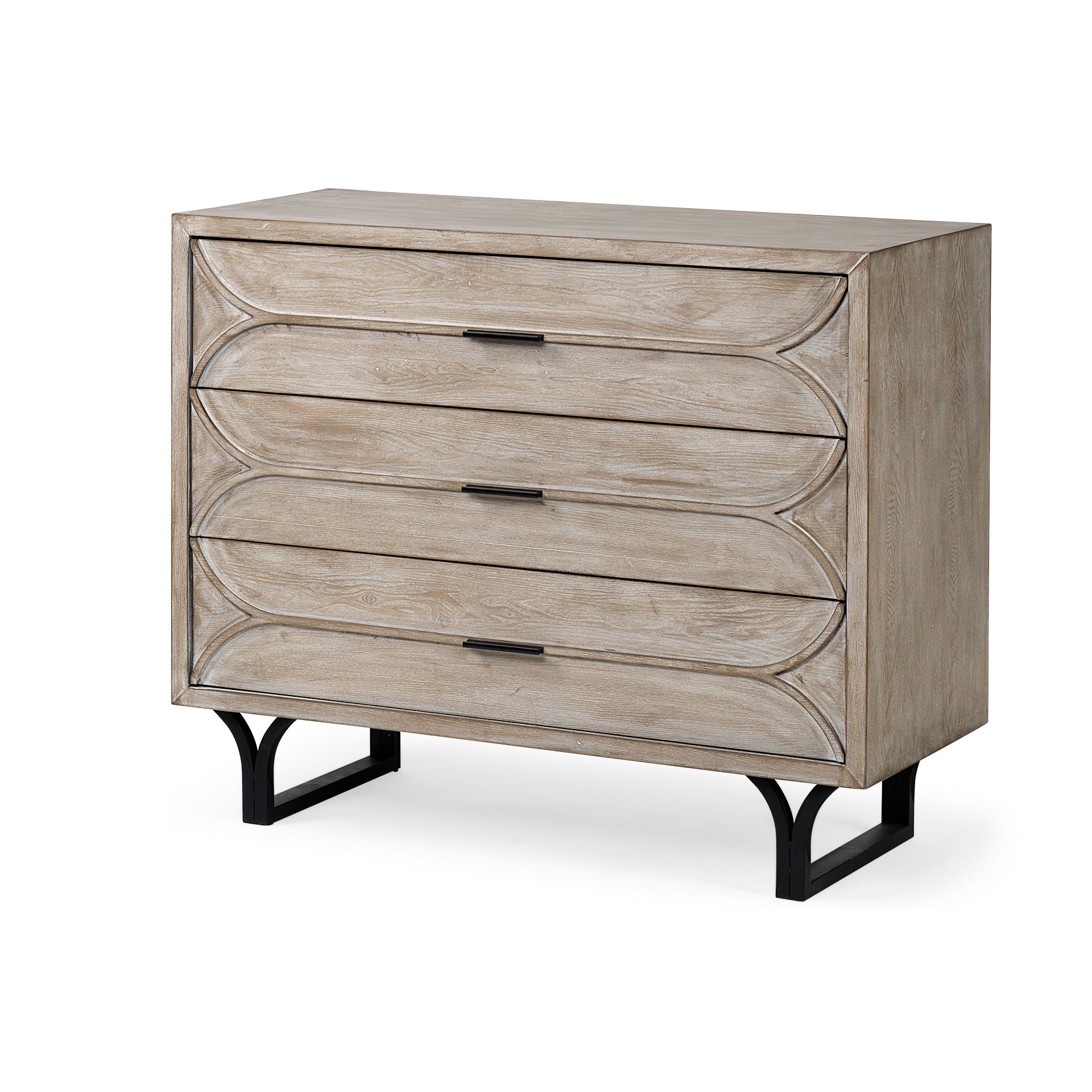 Giselle I 40L x 16W Light Brown Fir Veneer 3 Drawer Accent Cabinet - Central Designs