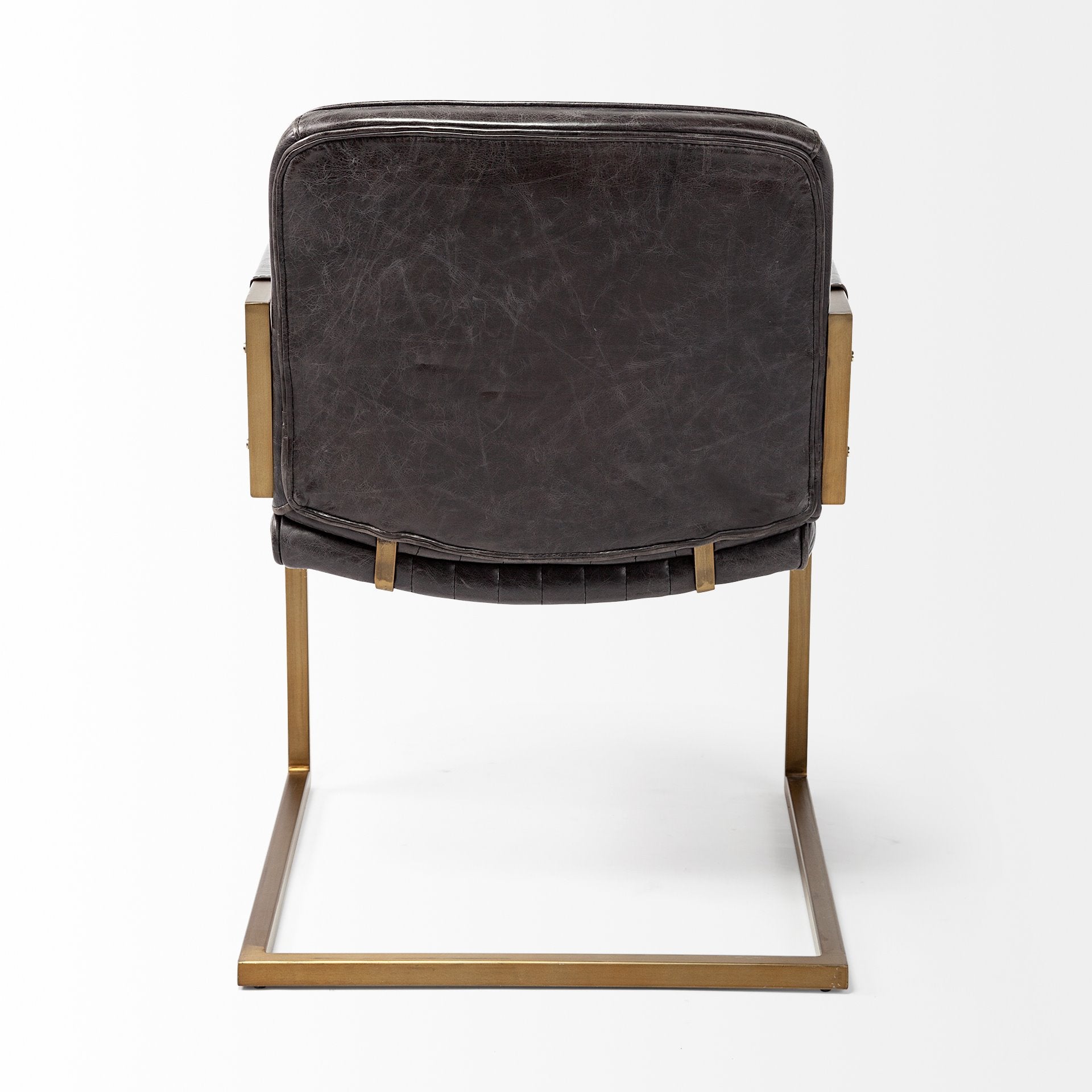 Horner Black Leather Seat w/Metal Frame Dining Chair - Central Designs