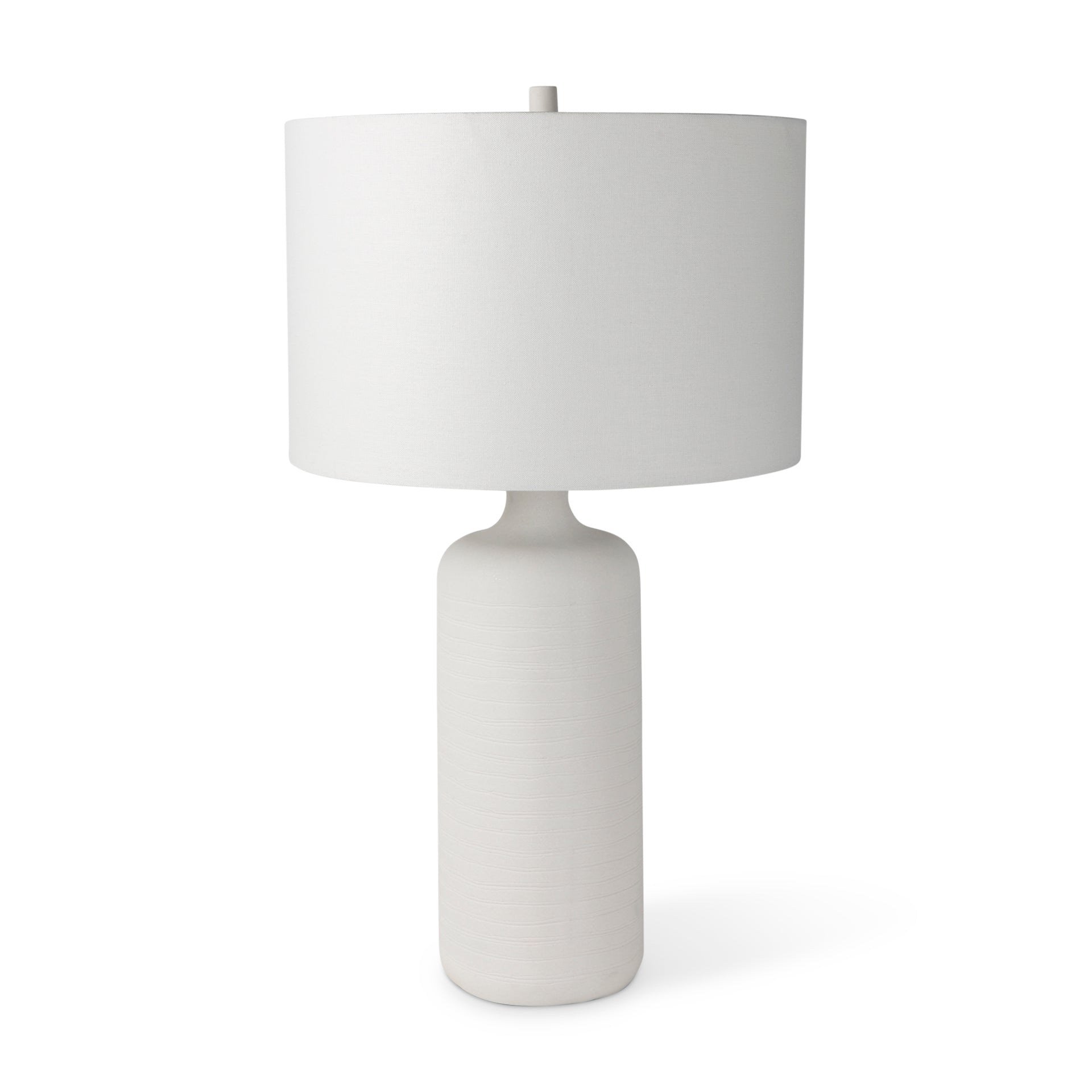 Melanie 17.0L x 17.0W x 30.5H White Shade W/White Base Table Lamp - Central Designs