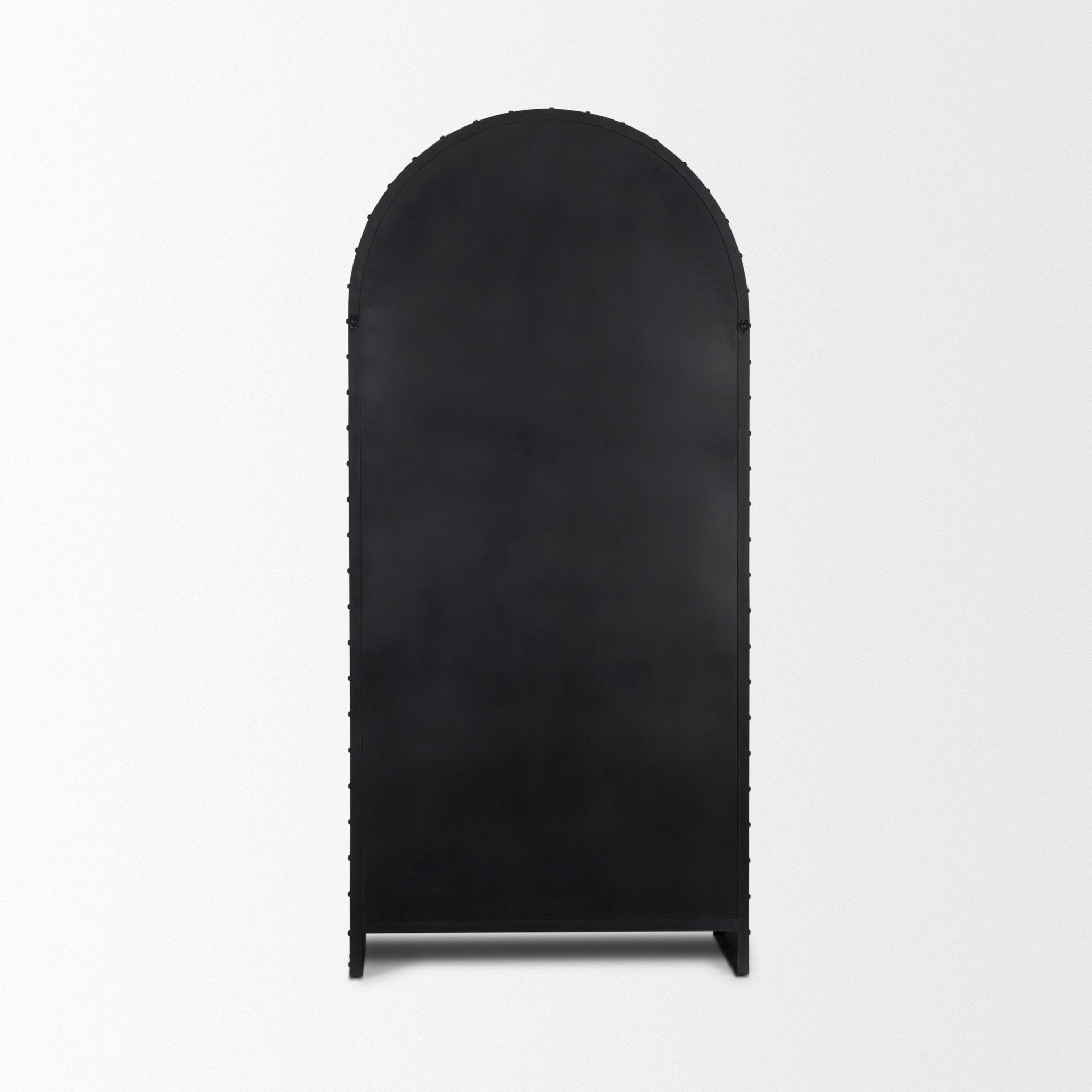 Gehry 72.3" H Dark Brown Metal Brown Wood and Glass Door Display Cabinet - Central Designs