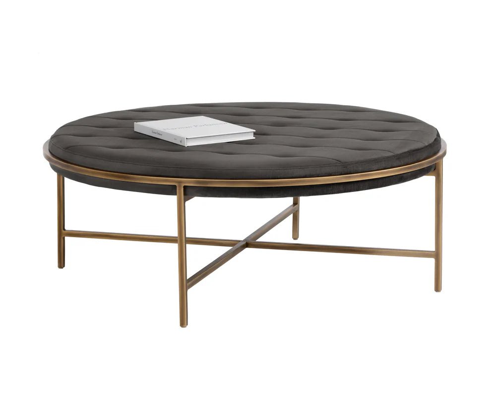 Ethel Ottoman - Round - Piccolo Pebble - Central Designs