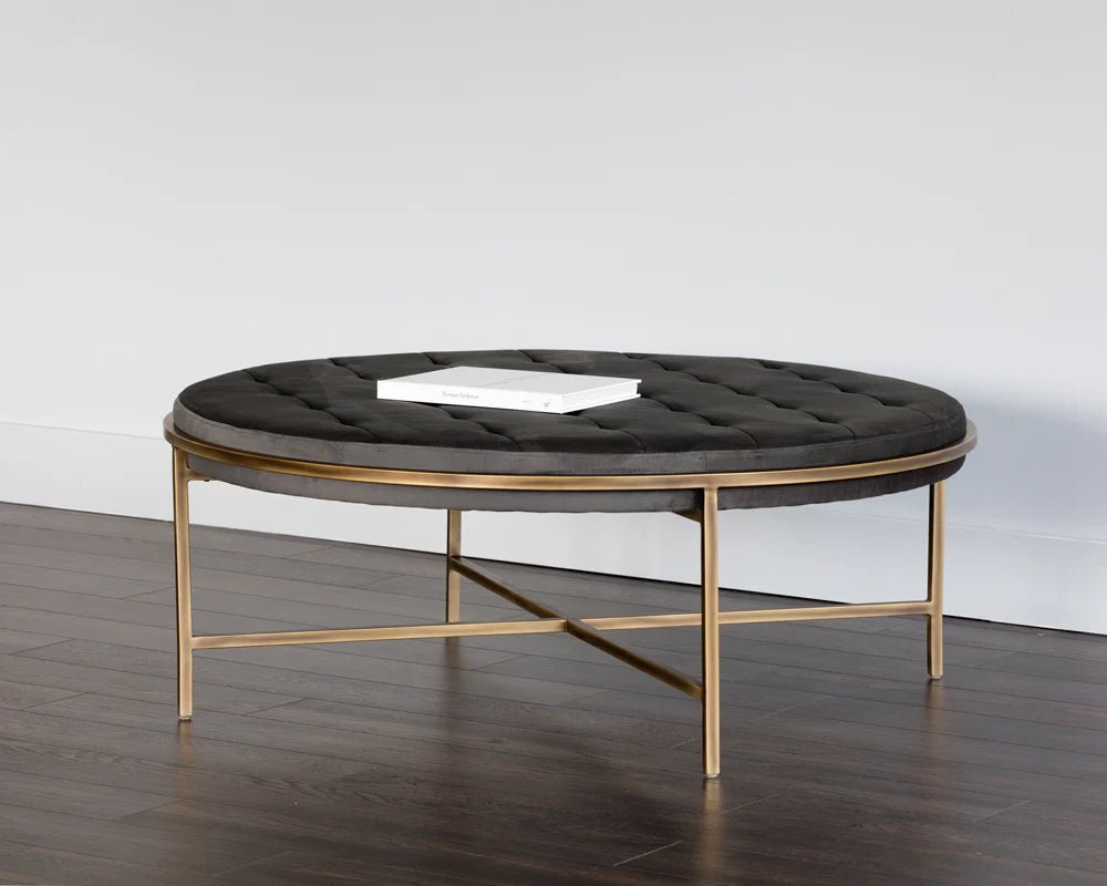 Ethel Ottoman - Round - Piccolo Pebble - Central Designs
