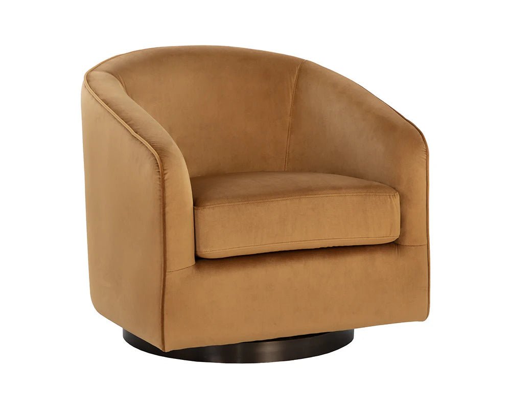 Hazel Swivel Lounge Chair - Dark Bronze - Gold Sky - Central Designs