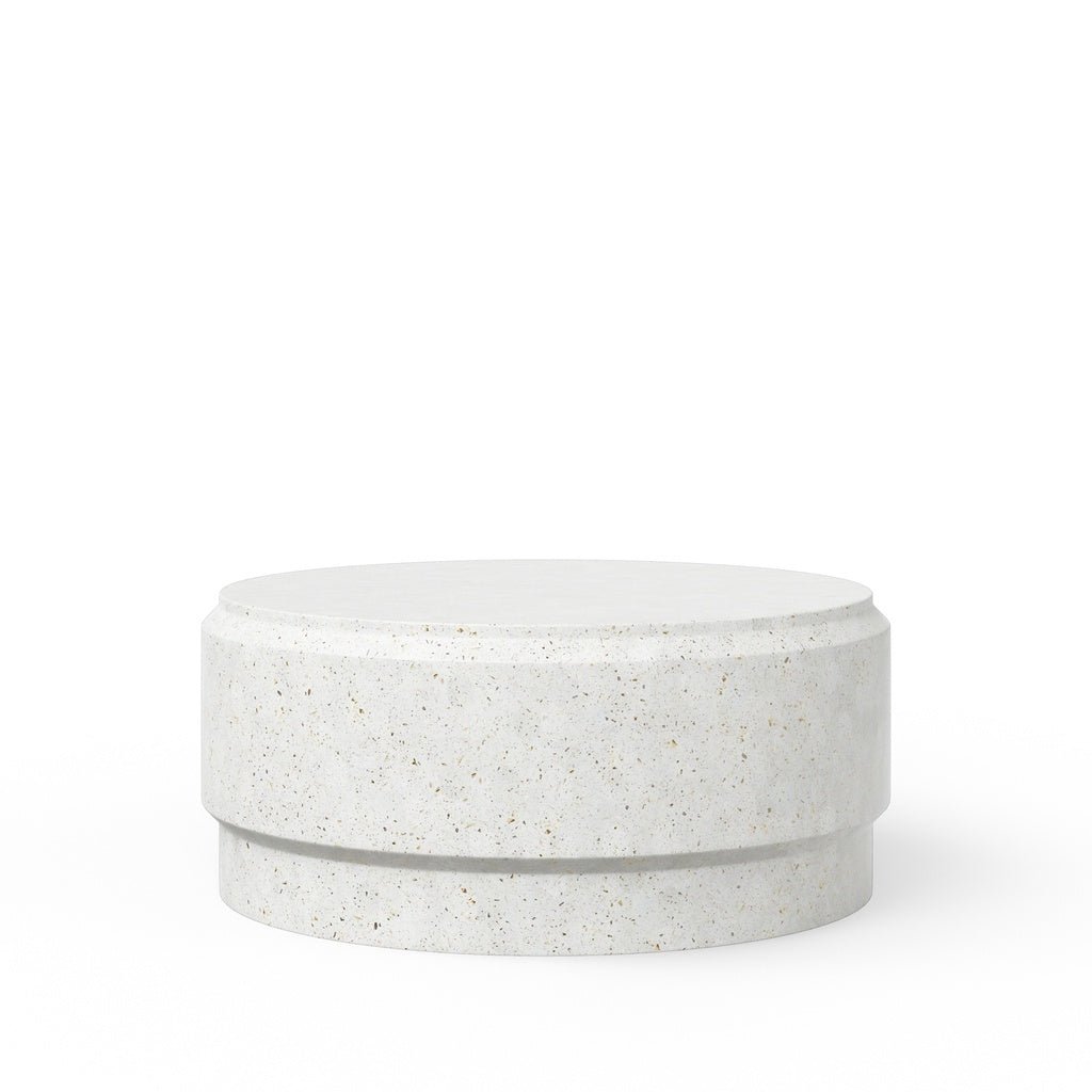 Mixx - Barrel 39" Coffee Table - Ivory Terrazzo - Central Designs