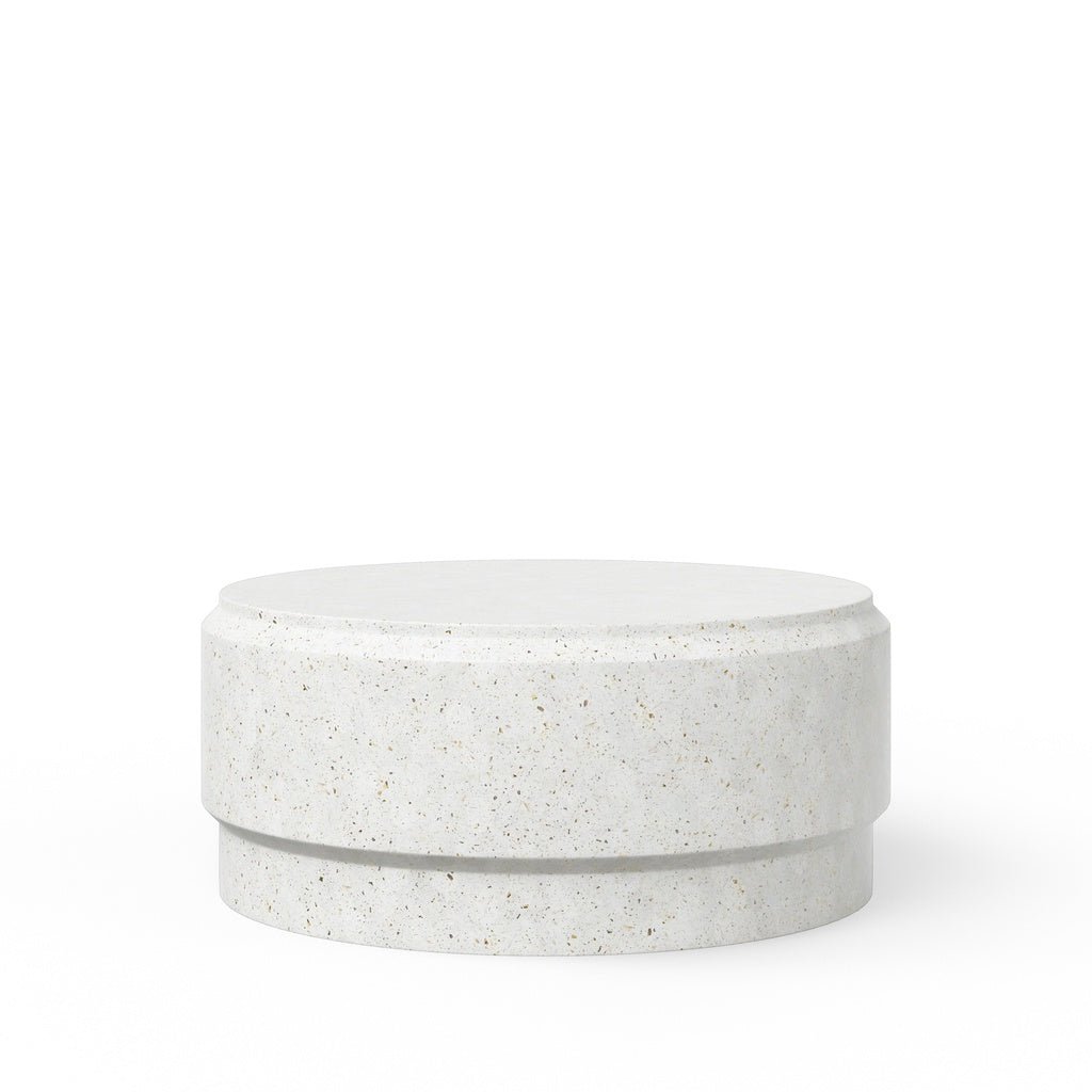 Mixx - Barrel 39" Coffee Table - Ivory Terrazzo - Central Designs