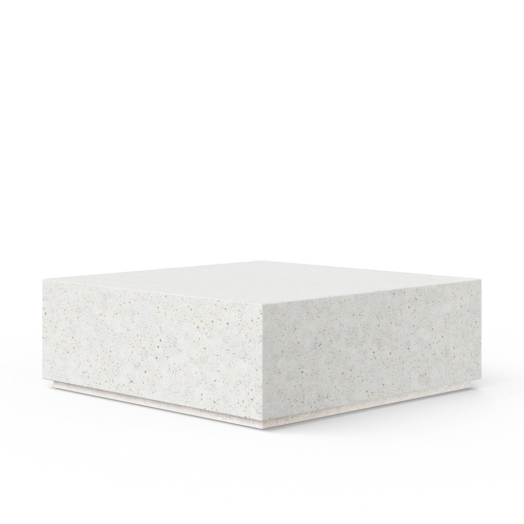Mixx - Bloc Square Coffee Table - 47.25" - Ivory Terrazzo - Central Designs