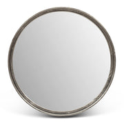 Elements - Samar Round Mirror - 23"Dia. - Vintage Silver - Central Designs