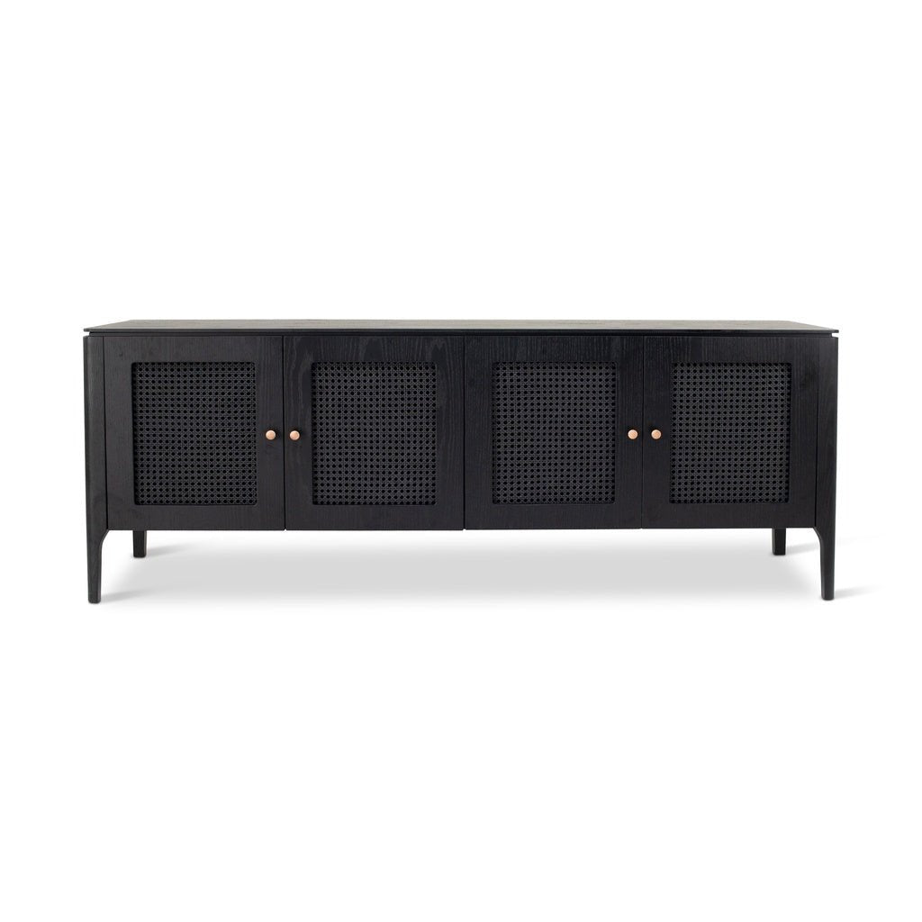 Modern Brazilian - Missione - Cane Buffet - Ebano Frame - Ebano Cane Webbing - Central Designs