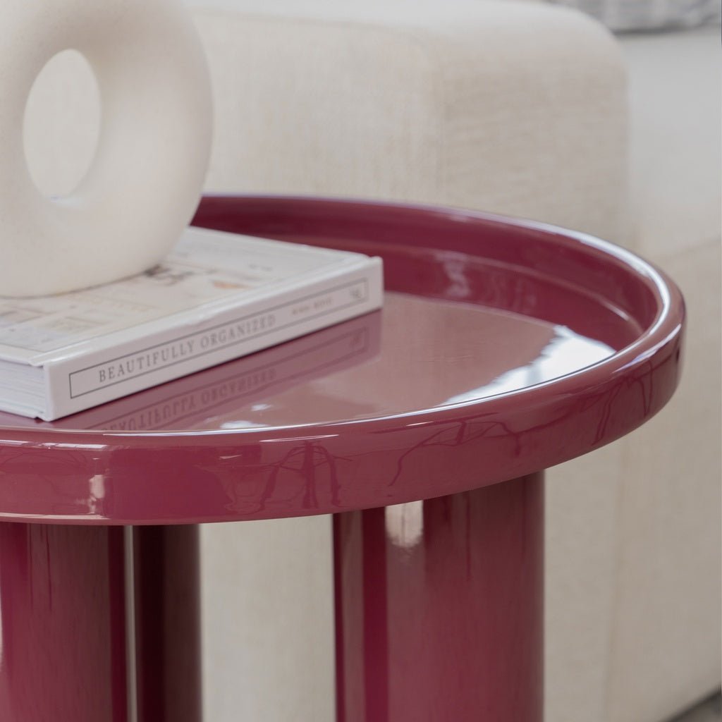 Eclat - Sofia Enamel End Table - Plum - Central Designs