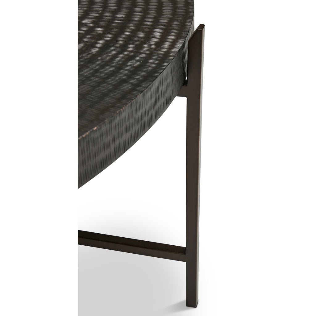 IE Series - Sanskrit Coffee Table - Antique Copper Top - Bronze Frame - Central Designs