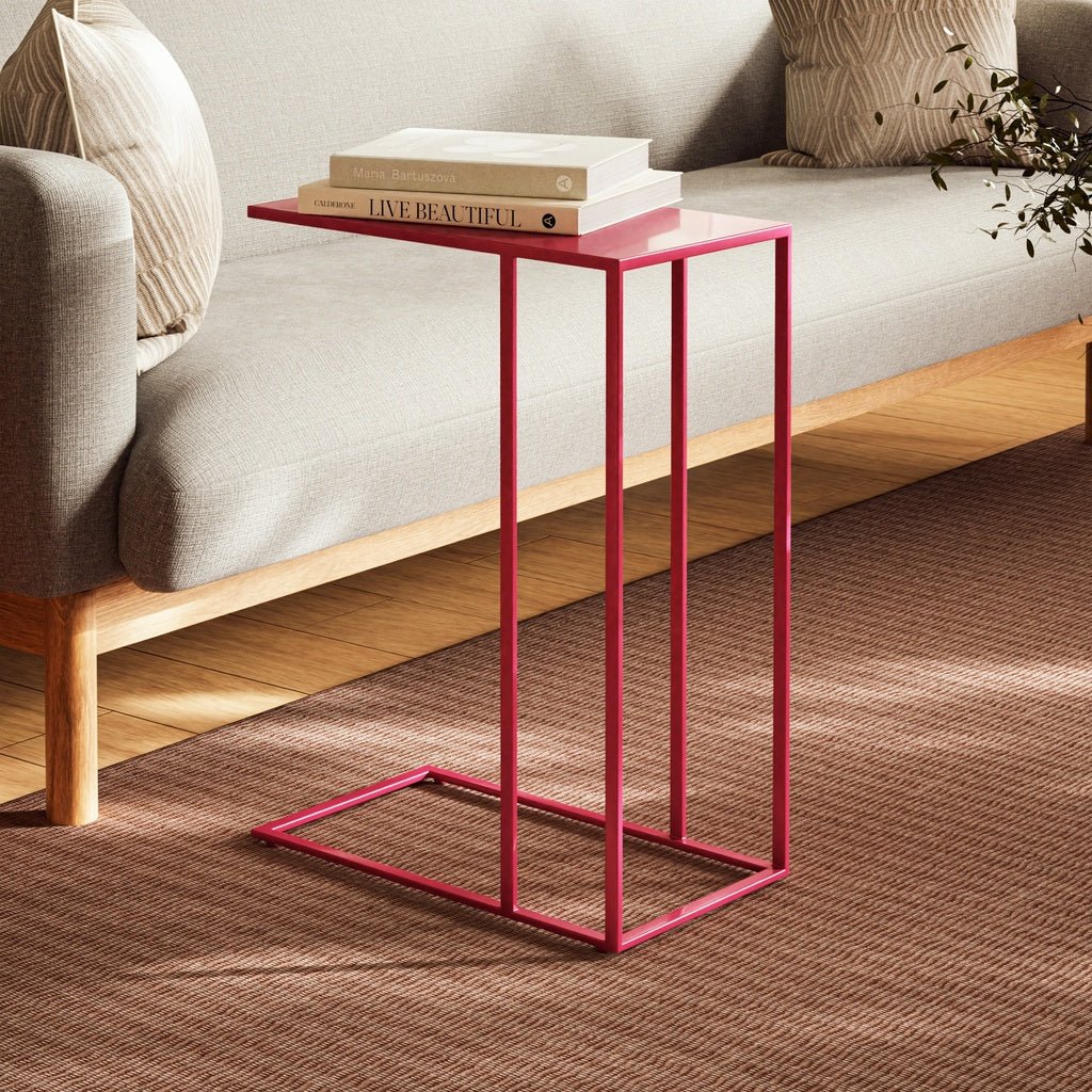 Elements - Tanu - C - Table Enamel Top End Table - Plum - Central Designs