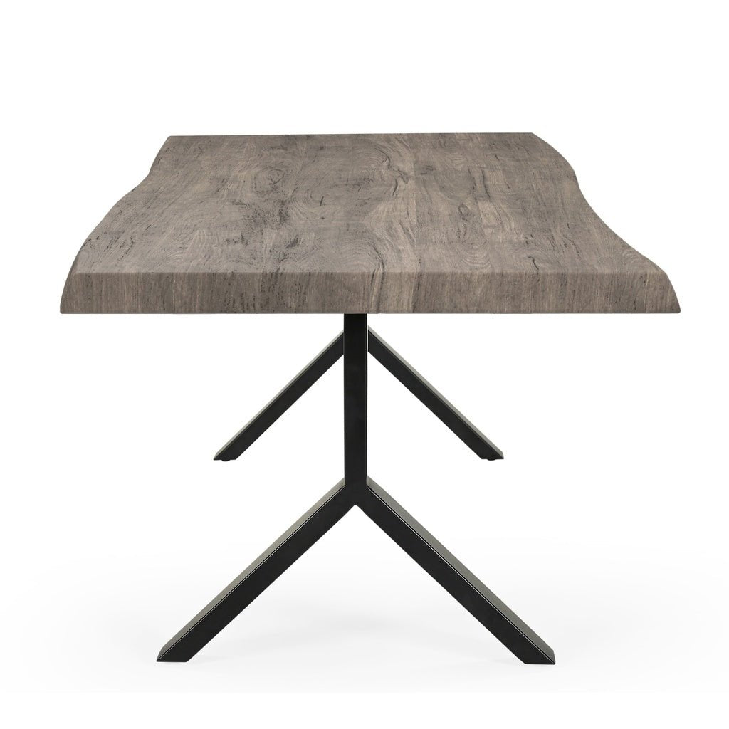 Brooks - Dining Table - Y Base - 40" x 92" - Sandblasted Grey Top - Black Base - Central Designs
