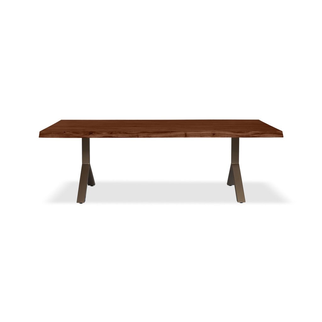 Brooks - Dining Table - Y Base - 40" x 116" - Americano Top - Brass Base - Central Designs