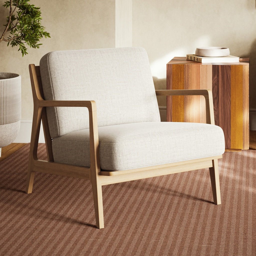 Metro - Carmelo Upholstered Accent Chair - Oak/Cream Upholstery - Central Designs
