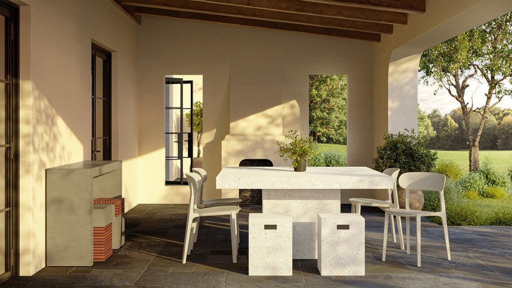 Metro - Spencer - Eco - Friendly Outdoor Stacking Chair - Set of 4 - Beige - Central Designs