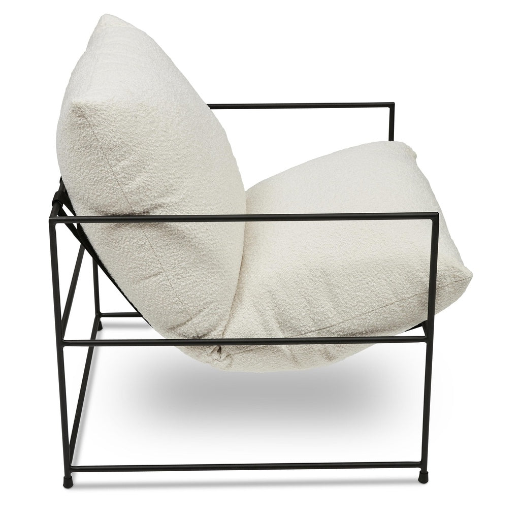 Metro - Trent Accent Chair - White Bouclé Upholstery - Central Designs