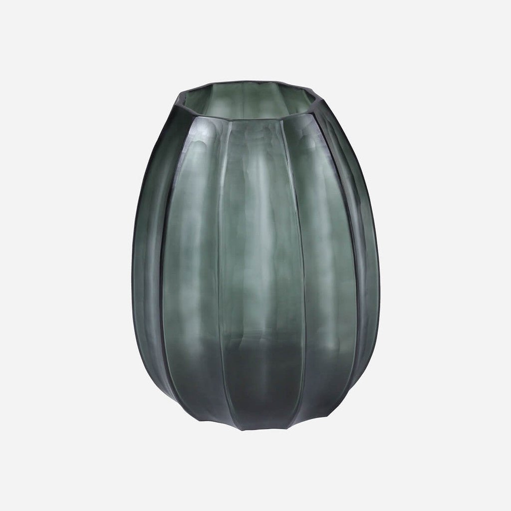 Loire Light Green Steel Glass Vase - Medium - Central Designs