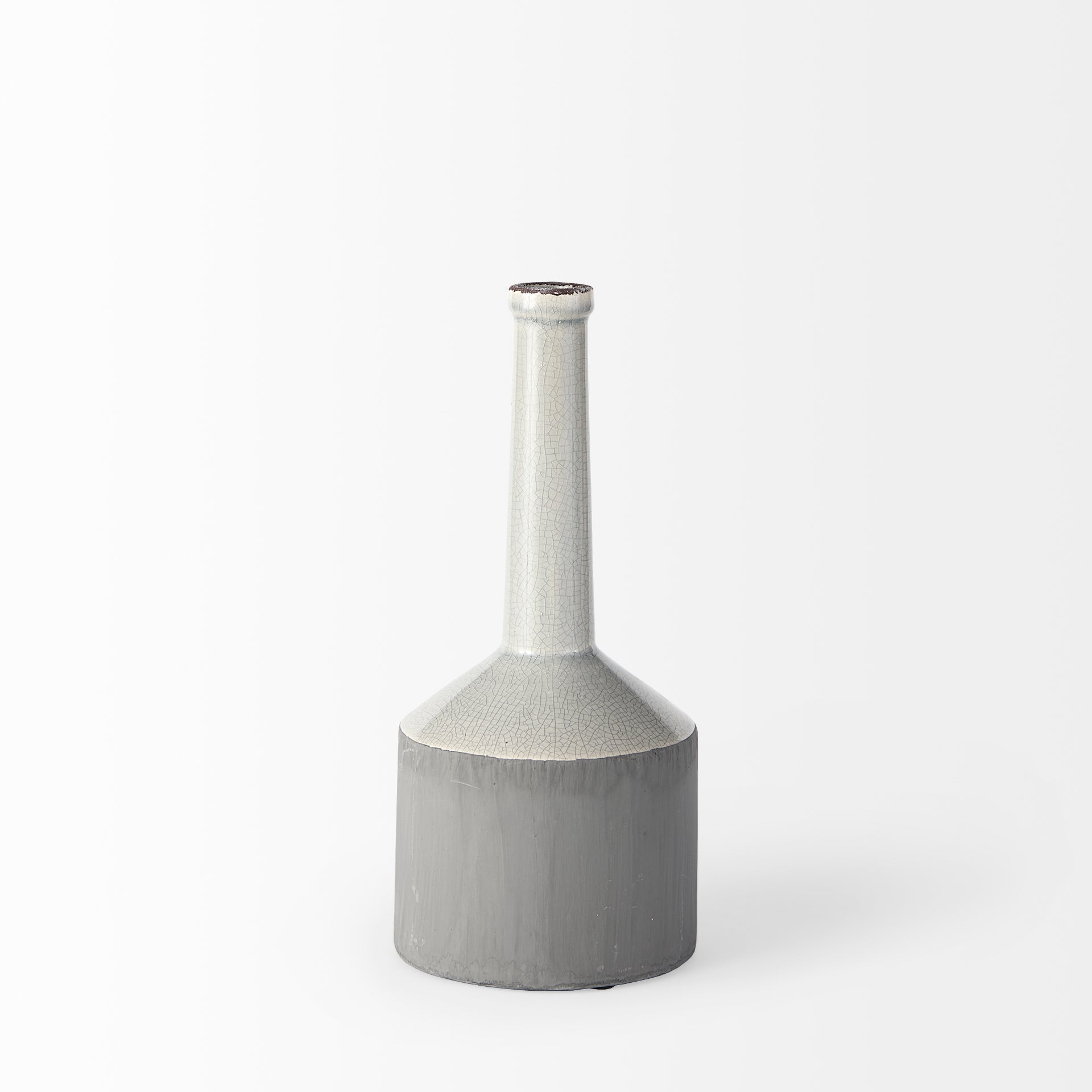 Burton 14.2H Medium Two Tone Gray Ceramic Jug Vase