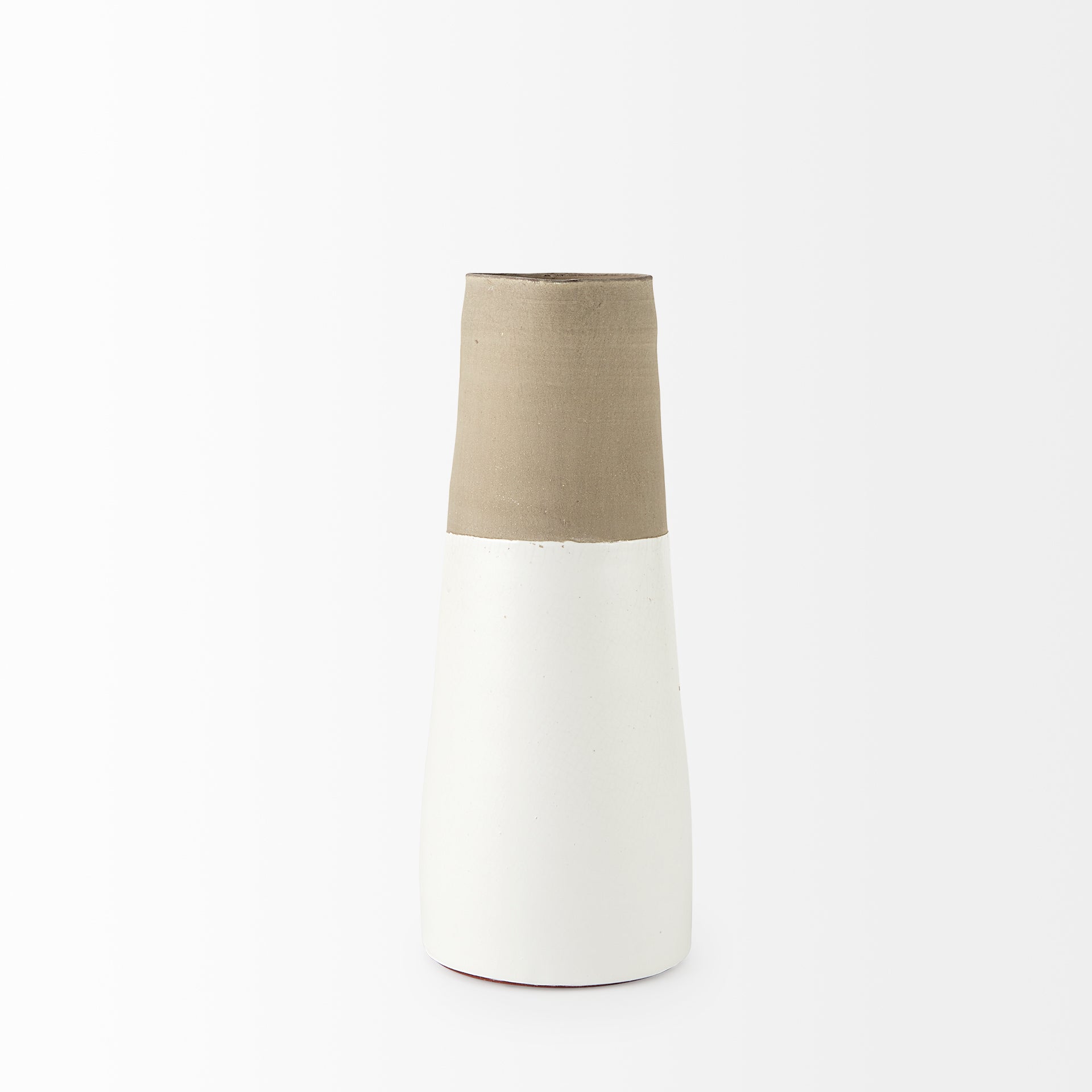 Garand Medium 15H Two - Toned White Natural Ceramic Jug - Central Designs