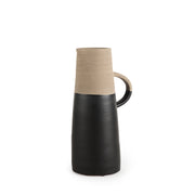 Garand Medium 15H Two-Toned Black/Natural Ceramic Jug