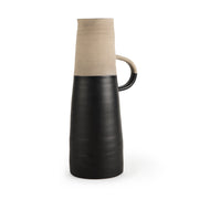 Garand Large 18.8H Two - Toned Black/Natural Ceramic Jug - Central Designs