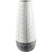 Harrier II Large Gray Ceramic Dark Base White Vase