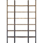 Taunton I 80L x  10.5W x 90H Brown Wood and Black Iron Six Shelving Unit