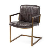 Horner Black Leather Seat w/Metal Frame Dining Chair