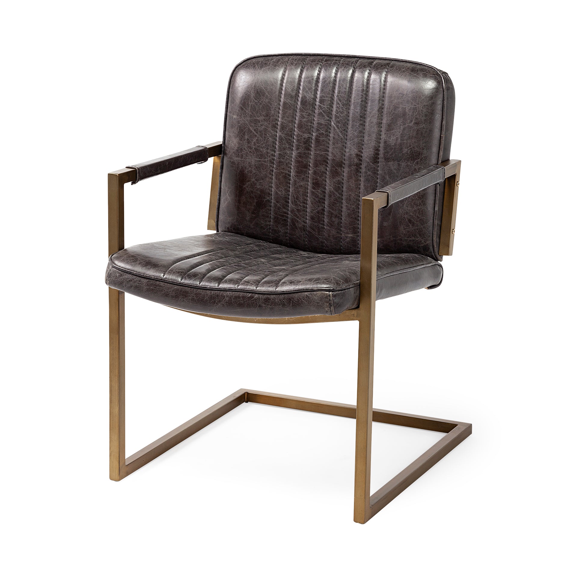 Horner Black Leather Seat w/Metal Frame Dining Chair
