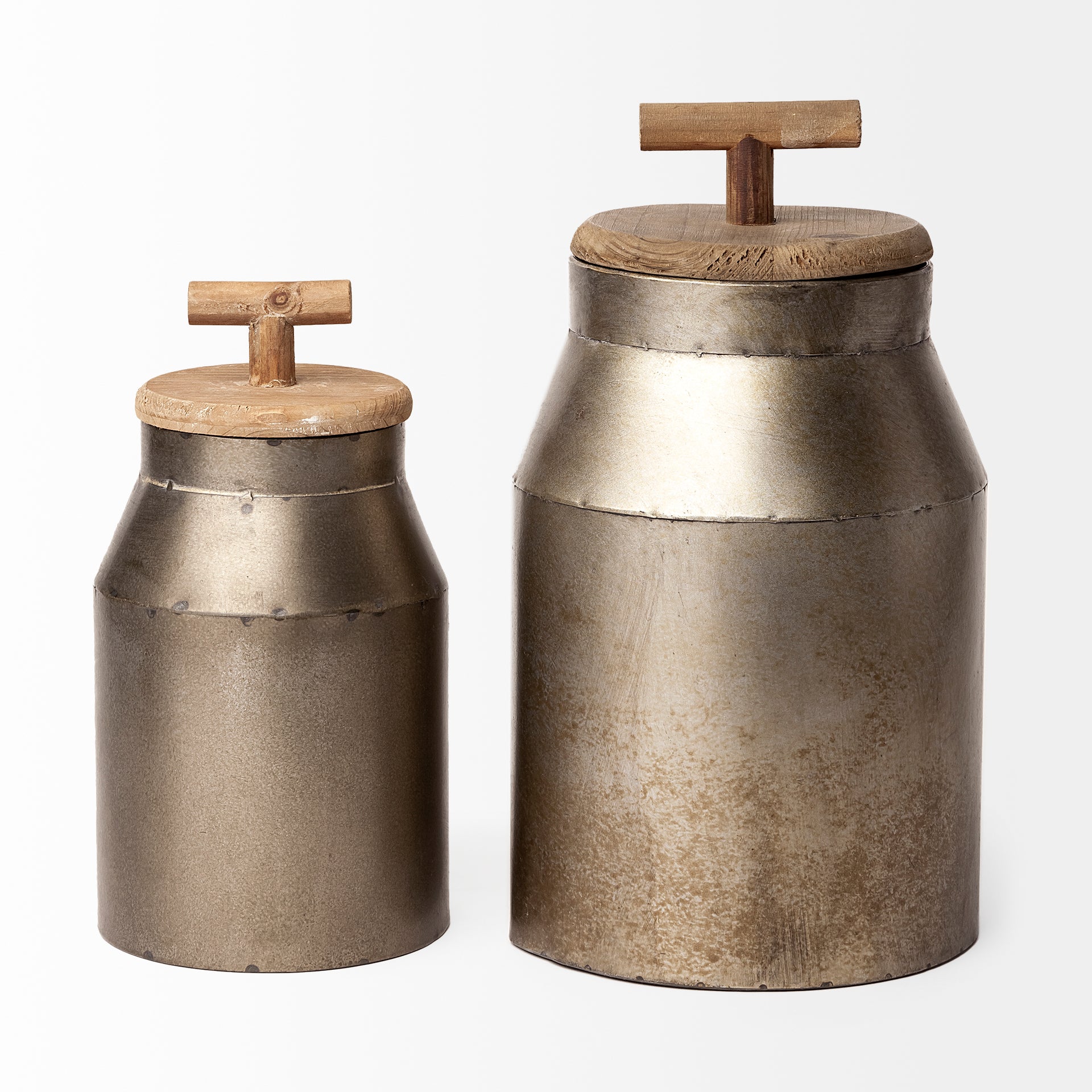 Oliphant II Large Gray Metal Decorative Milk Container