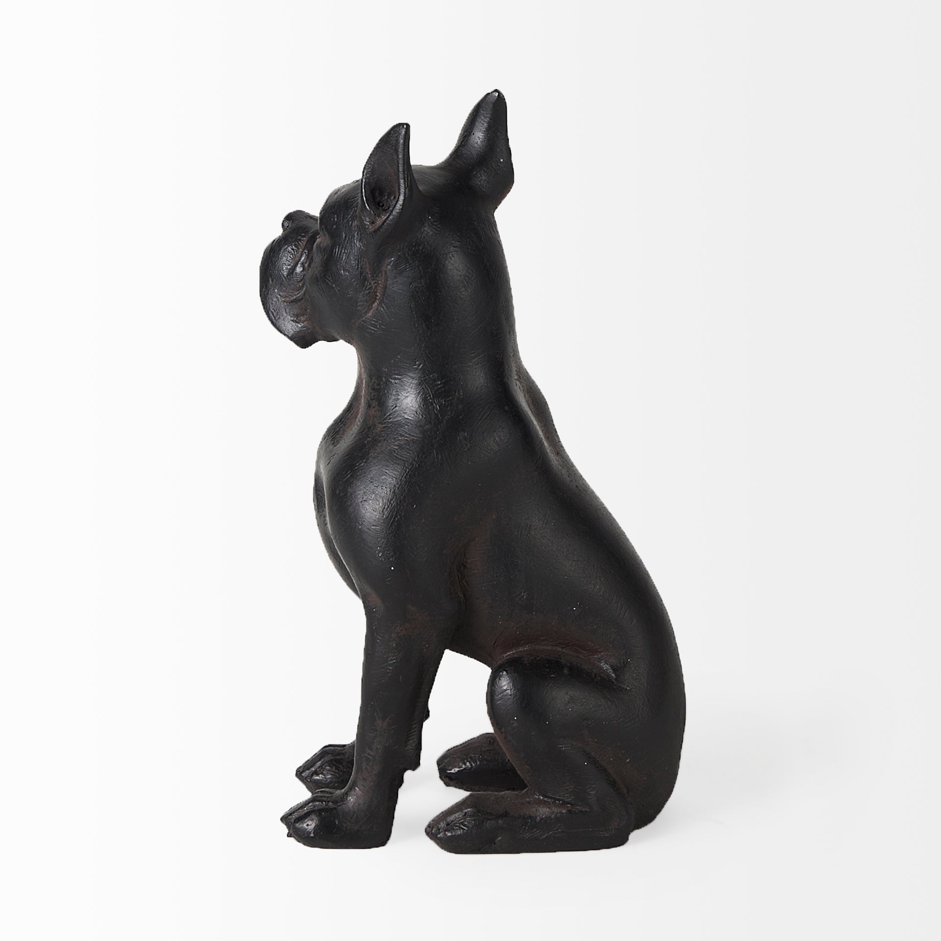 Rocky 4L x 5W Black Resin Boxer Dog