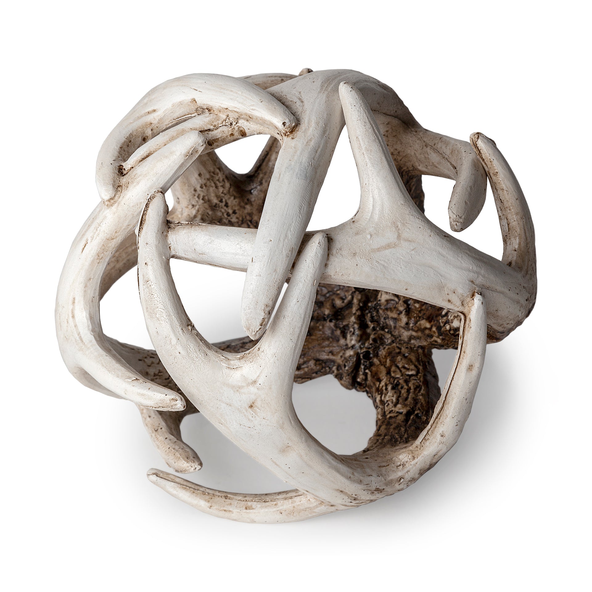 Ramus I (Small) 5L x 5W Brown Antler Shaped Decorative Resin Orb Ball - Central Designs