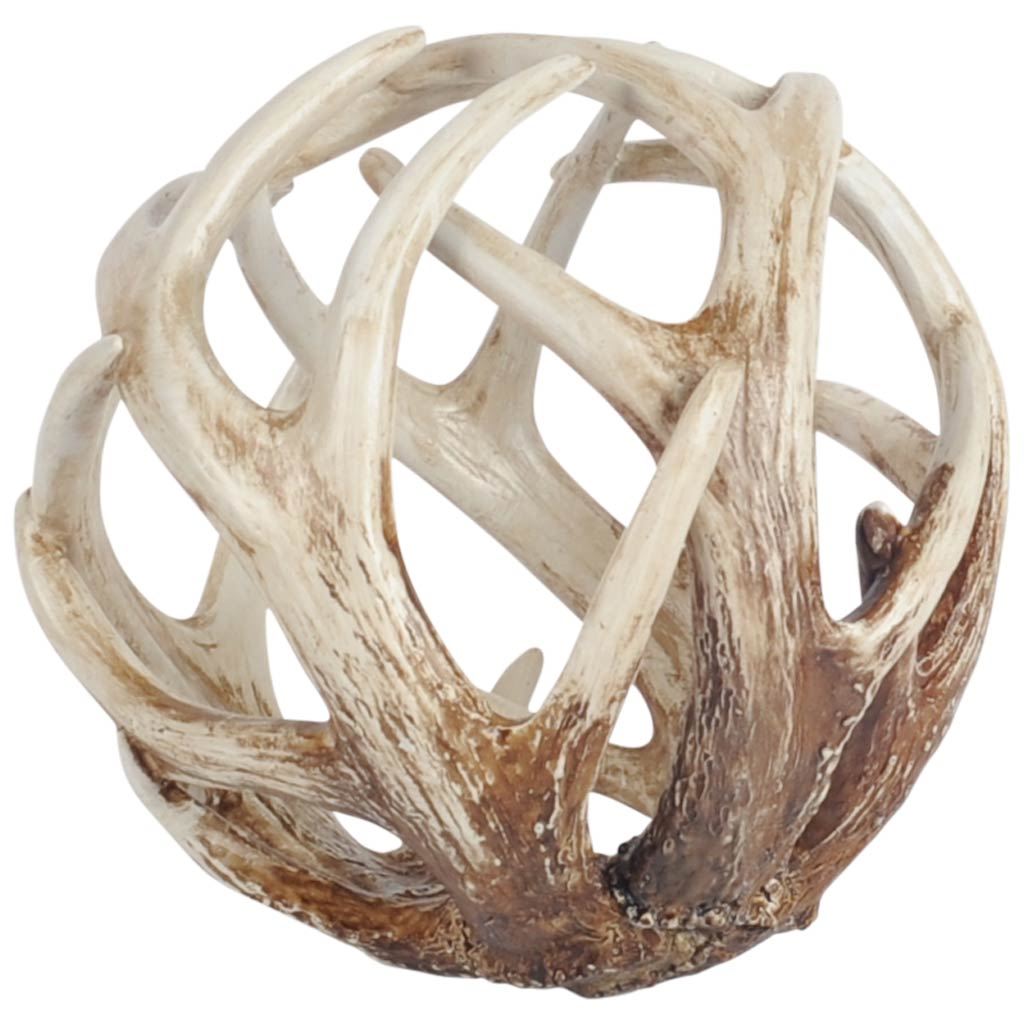 Ramus II (Large) 7L x 7W Brown Antler Shaped Decorative Orb Ball - Central Designs