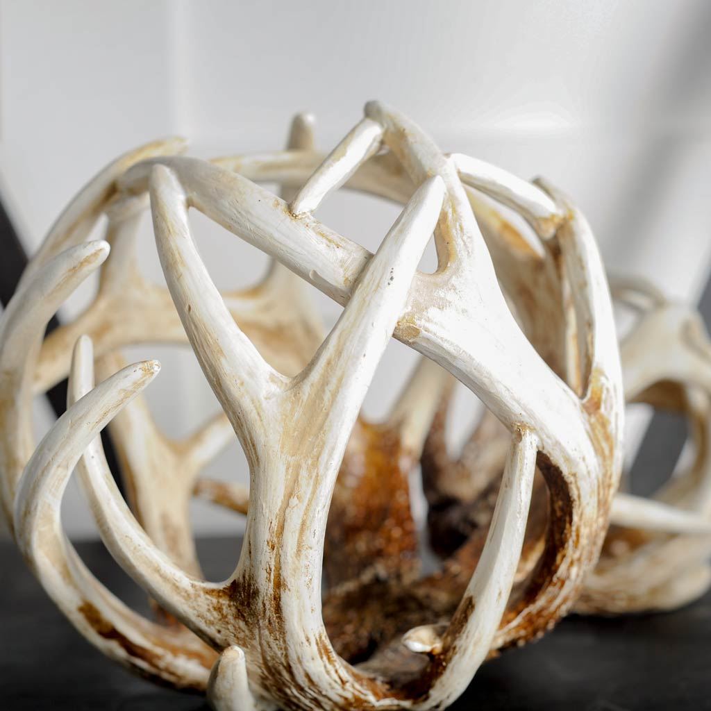 Ramus II (Large) 7L x 7W Brown Antler Shaped Decorative Orb Ball - Central Designs