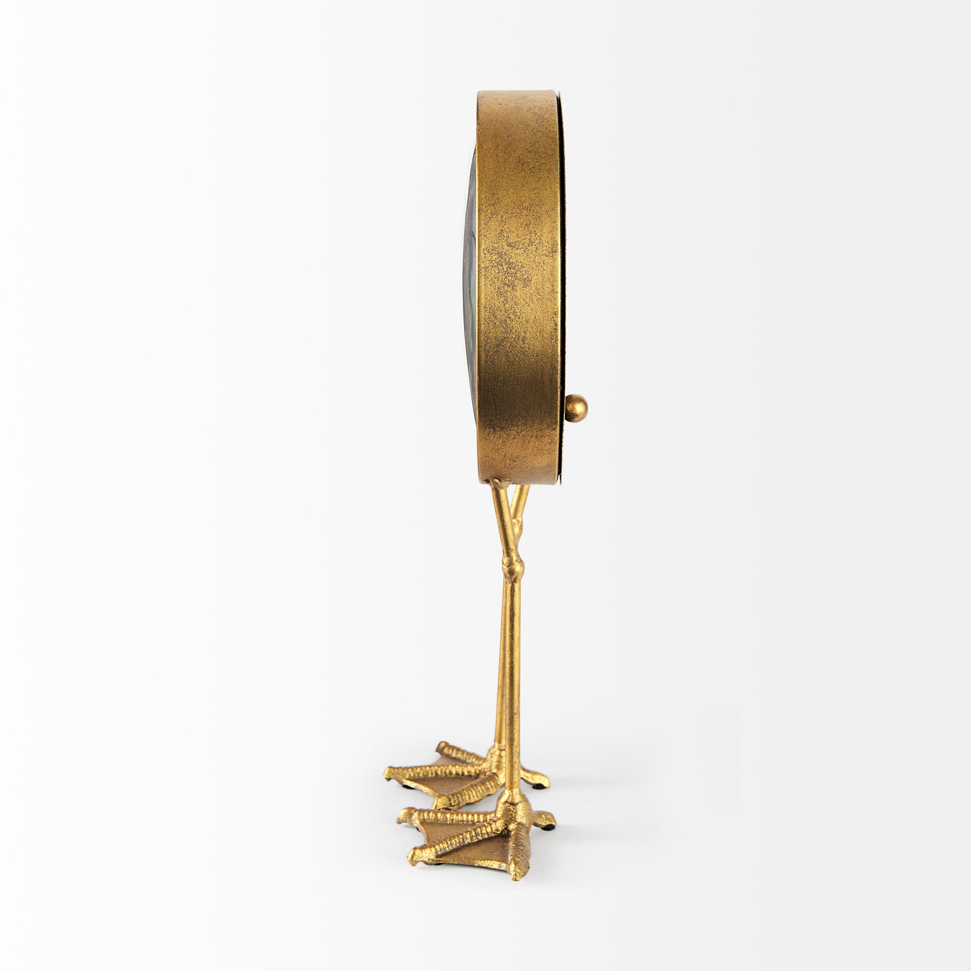 Chadwick Antiqued Brass Duck Leg Table Clock