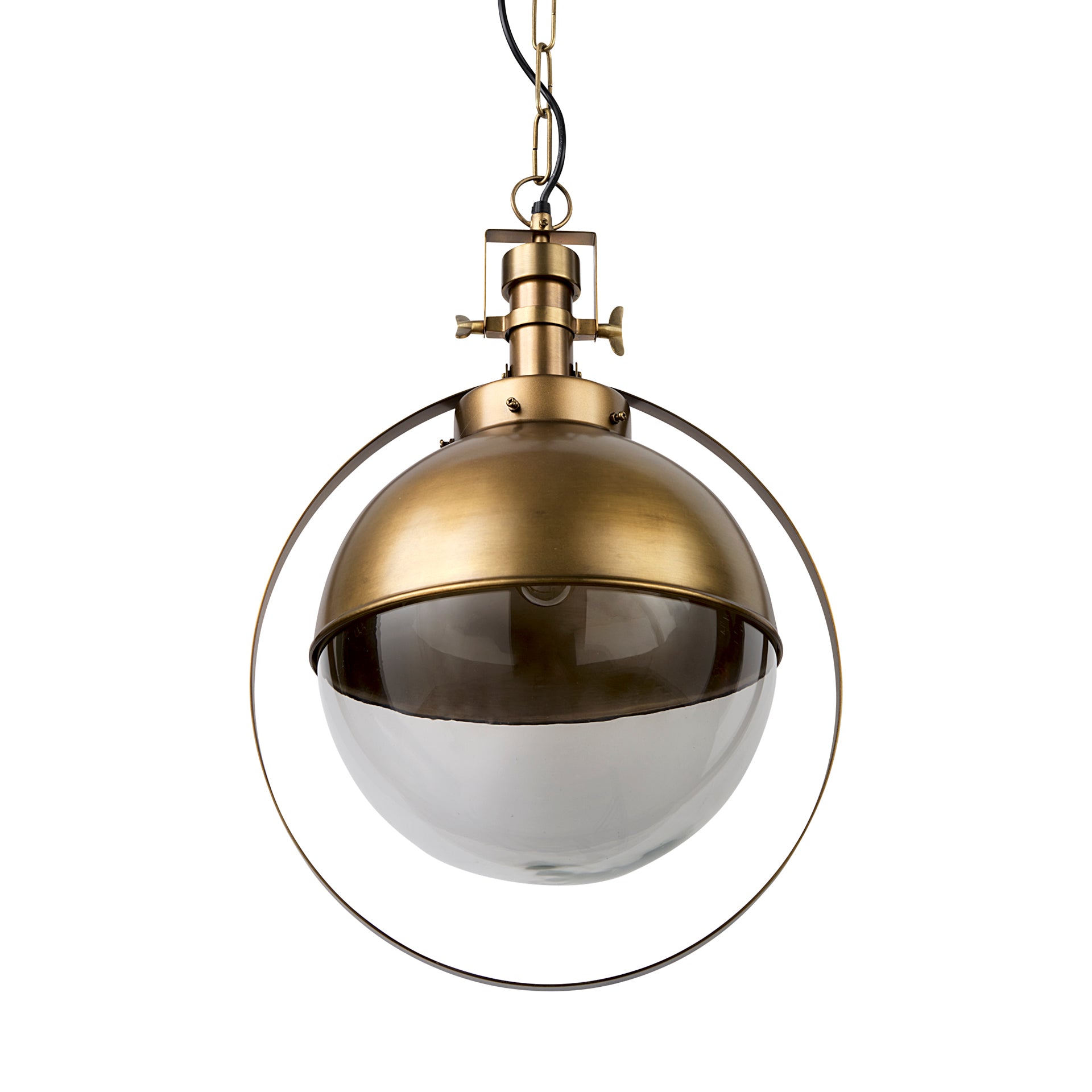 Leighton I 15x20 Gold Toned Metal Spherical Pendant Light - Central Designs