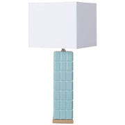 Berkley II (30"H) Sky-Blue Ceramic Rectangular Base w/ White Shade Table Lamp