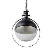 Leighton II 15x20 Black Metal Spherical Pendant Light - Central Designs
