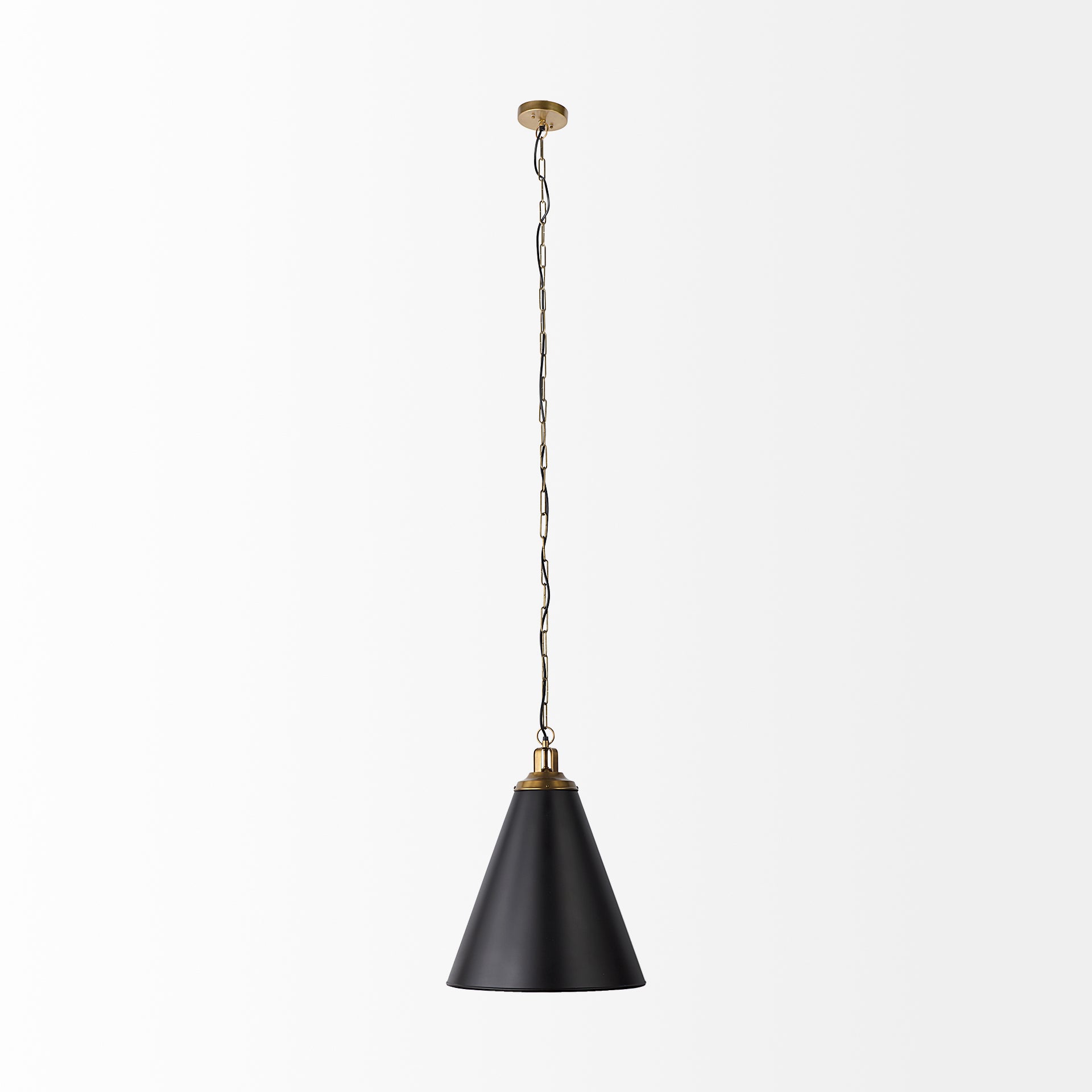 Fenton  18.0L x 18.0W x 23.0H Black W/Antiqued Gold Accents Pendant Light