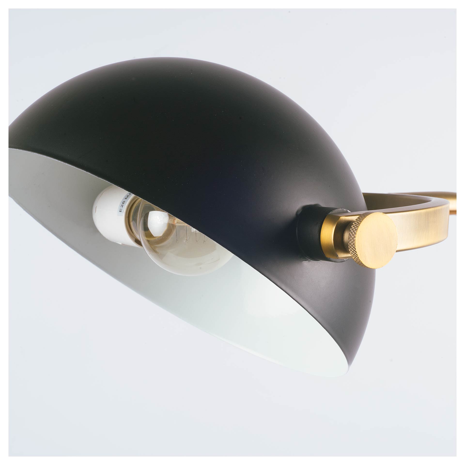 Denmark (55.1"H) Black/Gold Concrete Base Metal Shade Floor Lamp - Central Designs