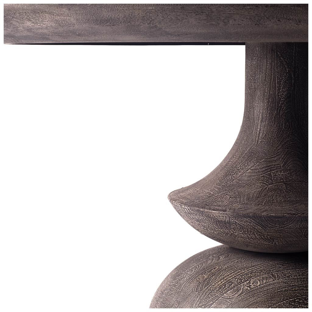 Crossman 60" Round Dark Brown/Gray Solid Wood Table Top & Base Dining Table - Central Designs