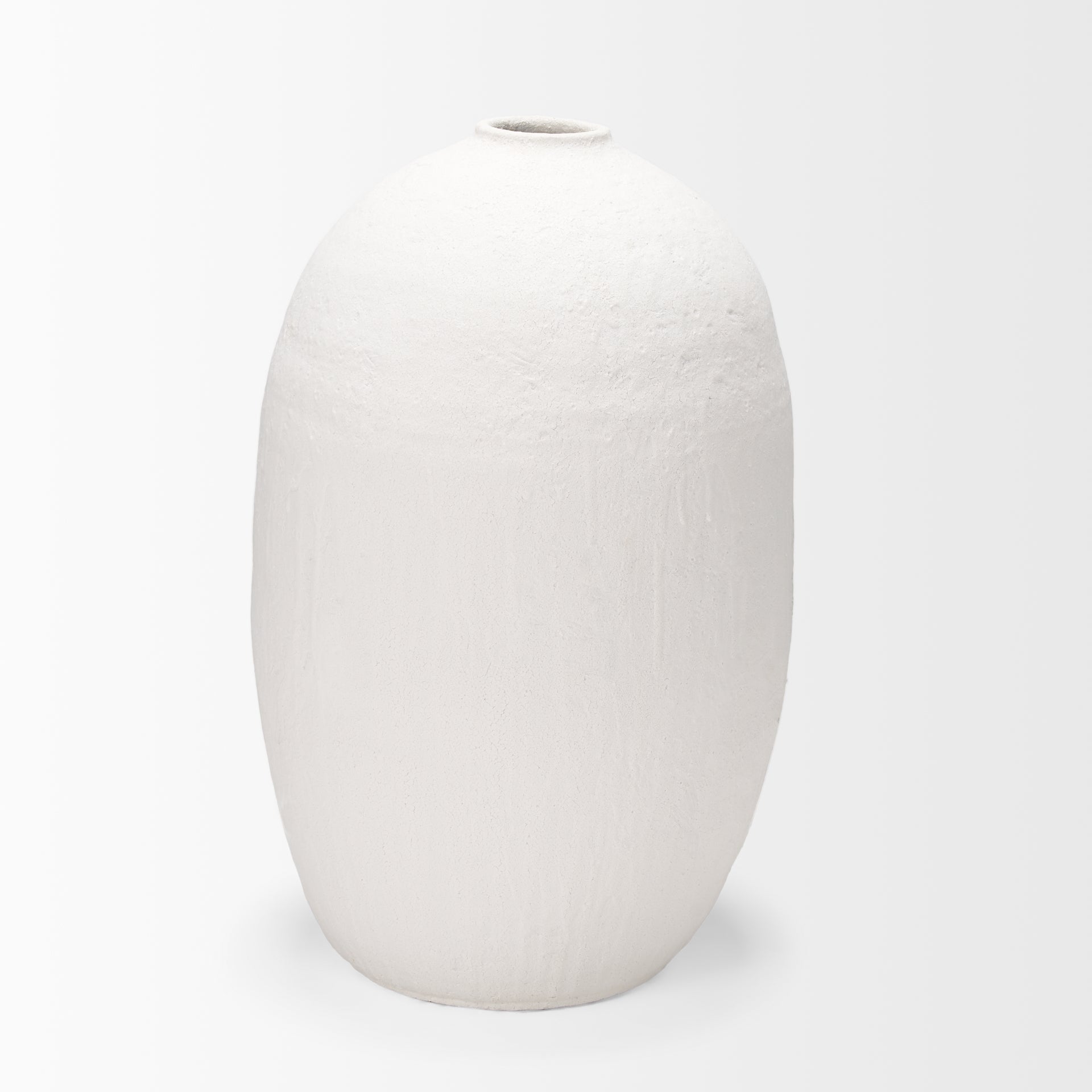 Karakum II Large White Textured Ceramic Vase - Central Designs