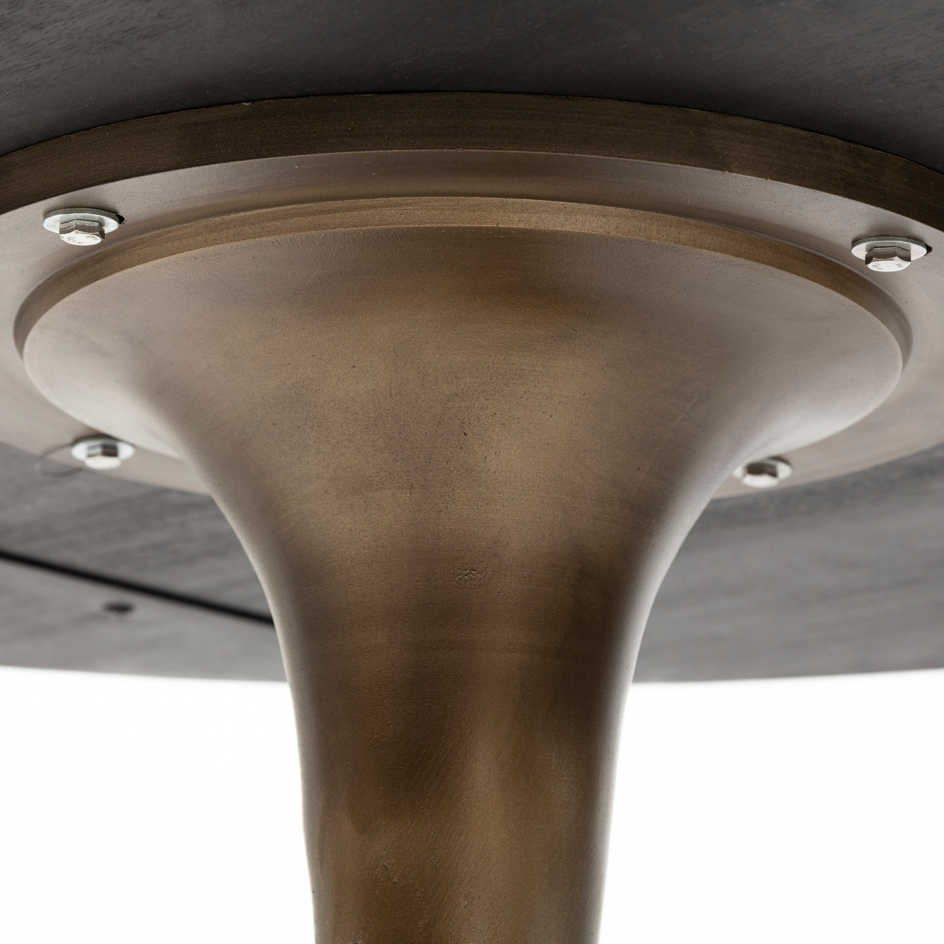 McLeod II 54 L x 54 W x 28.75 H Round Brown Solid Wood Top Gold Metal Base Dining Table - Central Designs