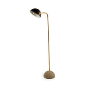 Denmark (55.1"H) Black/Gold Concrete Base Metal Shade Floor Lamp - Central Designs